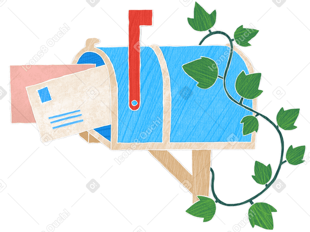 Sending a message to the blue mailbox Illustration in PNG, SVG
