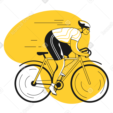 Road racing cyclist Illustration in PNG, SVG