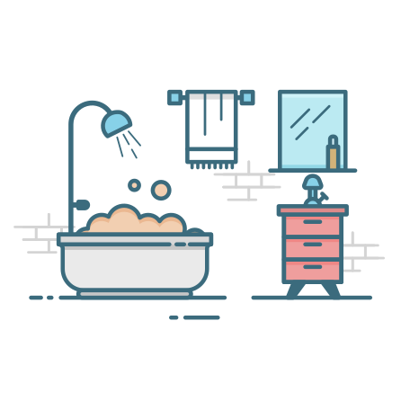 Bathroom Illustration in PNG, SVG