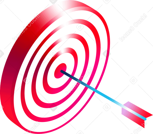 isometric red target with an arrow PNG, SVG