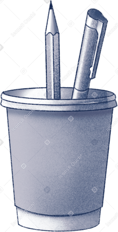 cup with pencil and pen PNG, SVG