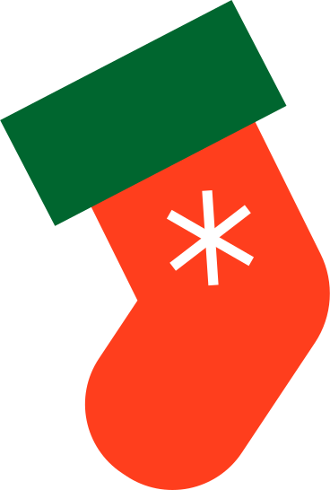 christmas stocking with snowflake PNG, SVG
