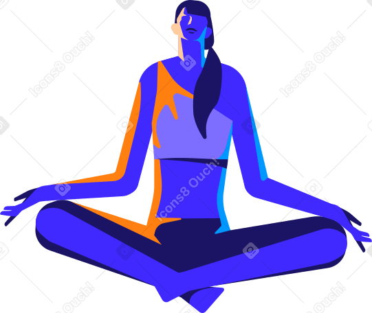 woman is sitting in the lotus position PNG, SVG