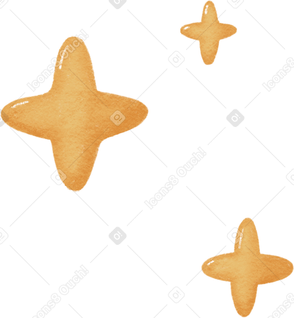 three yellow stars Illustration in PNG, SVG