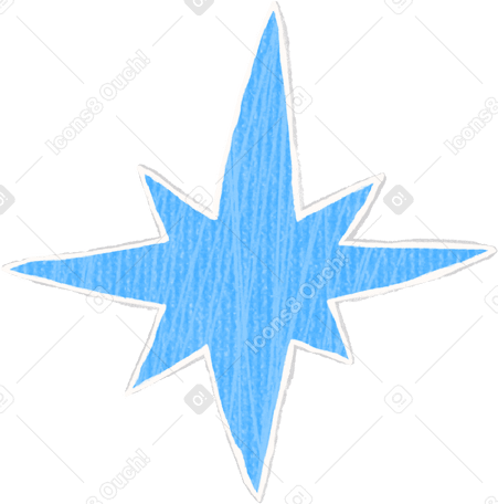 big blue star Illustration in PNG, SVG