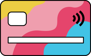 Multicolored bank card PNG, SVG
