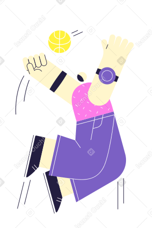 Man jumping while playing volleyball PNG, SVG