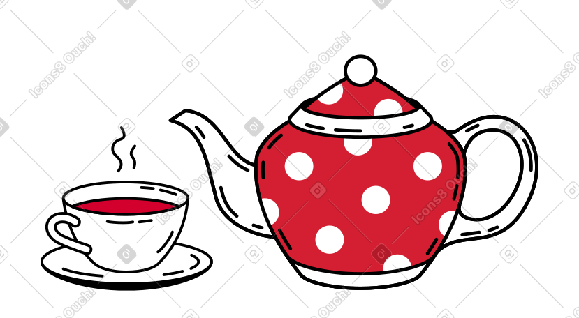 茶歇：茶壶和茶杯 PNG, SVG