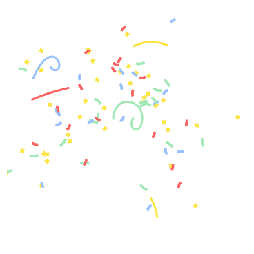 colorful confetti animated illustration in GIF, Lottie (JSON), AE