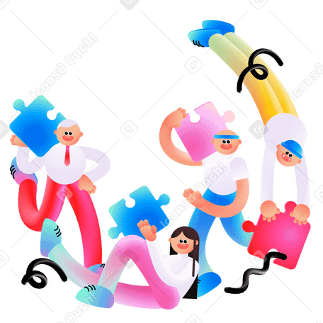 Teamwork of people with puzzle pieces PNG, SVG