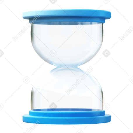3D empty hourglass Illustration in PNG, SVG
