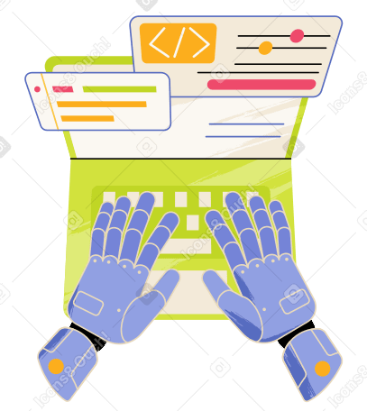 AI coding/programming Illustration in PNG, SVG