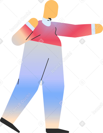 chubby adult pointing PNG, SVG