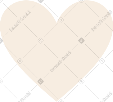 Beige heart PNG, SVG