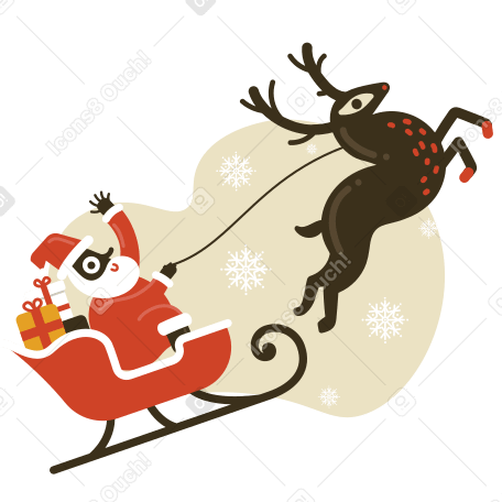 Santa is coming Illustration in PNG, SVG