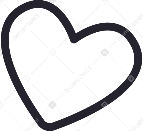 small linear heart PNG, SVG