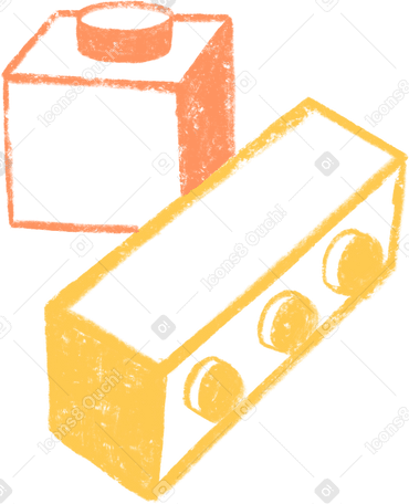 yellow and orange lego bricks PNG, SVG