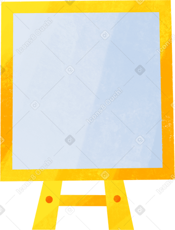 easel with white canvas Illustration in PNG, SVG