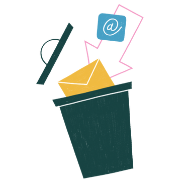 Letter thrown in the trash can PNG, SVG