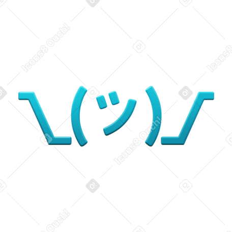 3D shrug emoticon PNG, SVG