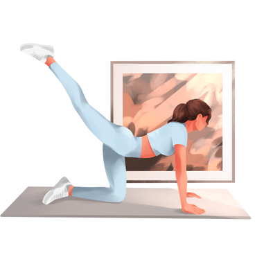 Girl works out on a mat PNG, SVG