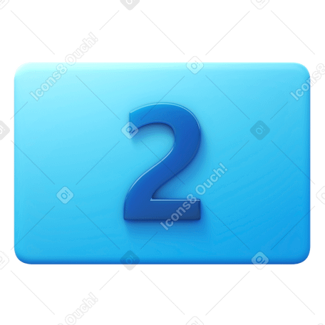 3D number two PNG, SVG