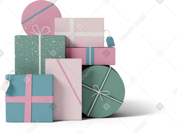3D colorful gift boxes PNG, SVG
