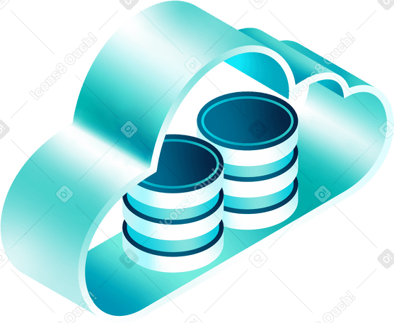 cloud with data servers PNG, SVG