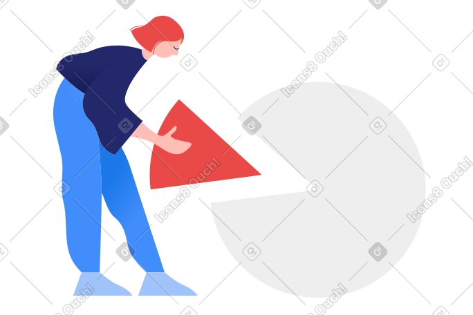 完成饼图的女人 PNG, SVG