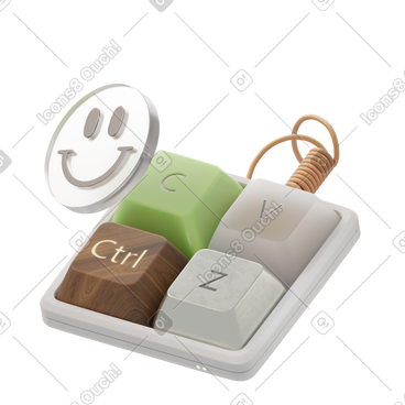 Zipper pull in form of keyboard PNG, SVG