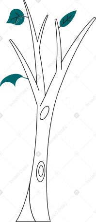 tree with falling leaves Illustration in PNG, SVG