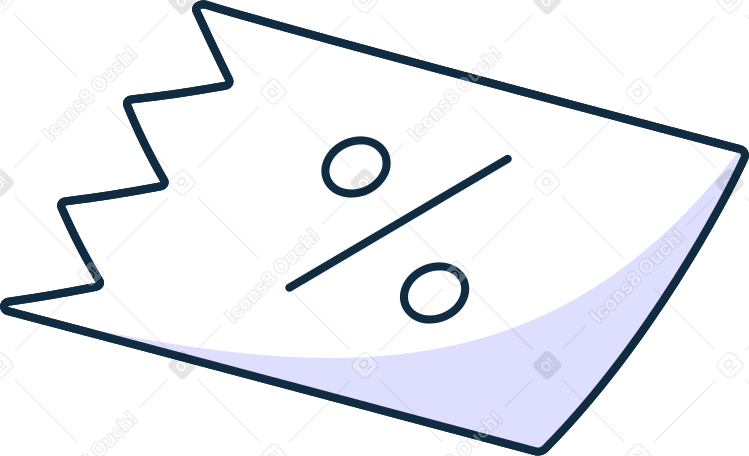 paper with percents Illustration in PNG, SVG