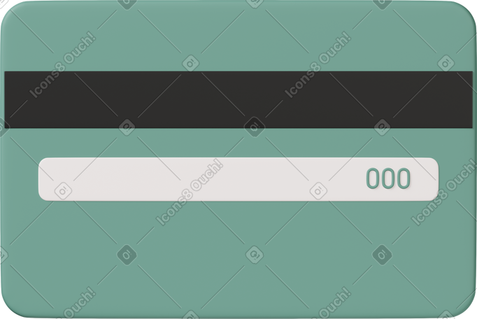 3D green credit card PNG, SVG