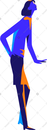 站立的女人侧视图 PNG, SVG