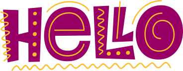 lettering hello with lines and dots text PNG, SVG