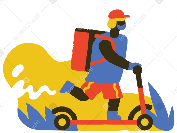 Food Delivery Illustration in PNG, SVG