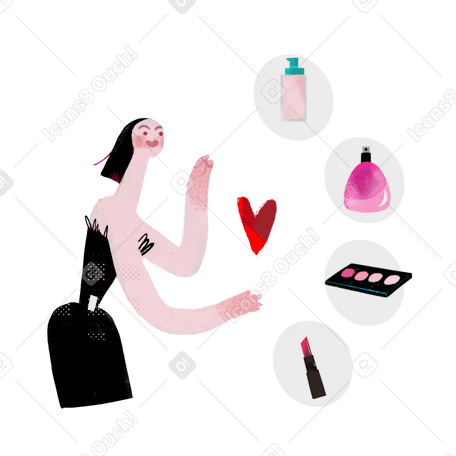 Reviewing beauty products Illustration in PNG, SVG