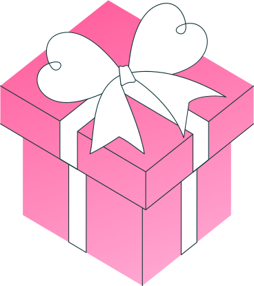 pink gift box with a bow PNG, SVG