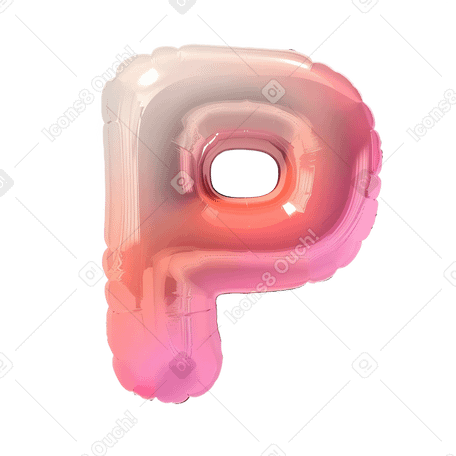Надувная буква р в PNG, SVG