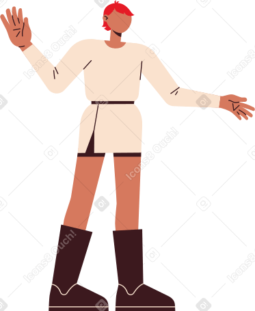 woman standing and swinging arms PNG, SVG