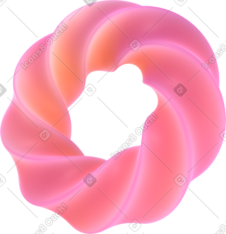 3D three quarter view of gradient plastic twisted torus动态插图，格式有GIF、Lottie (JSON)、AE