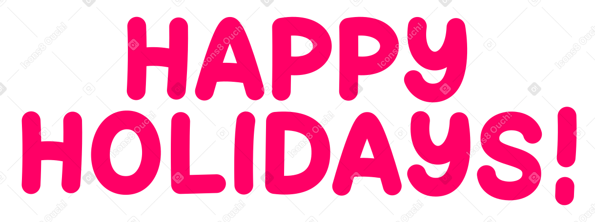 lettering happy holidays! Illustration in PNG, SVG