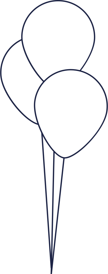three white balloons PNG, SVG