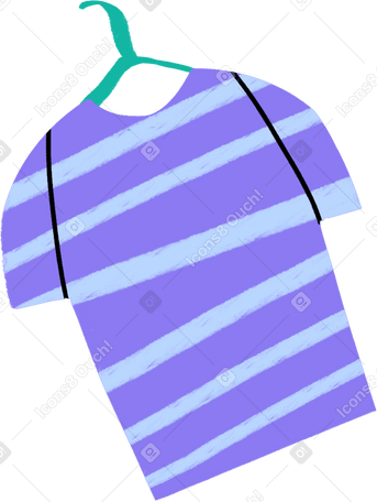 blue stripped tshirt on a hanger в PNG, SVG