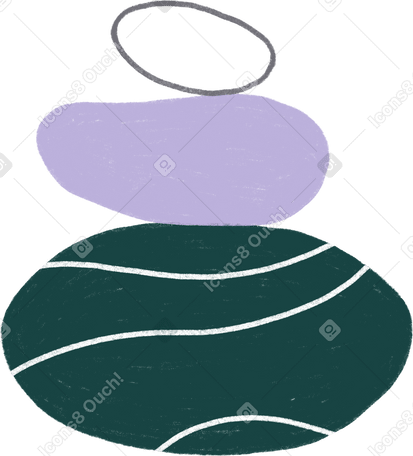 three stones stacked on top of each other Illustration in PNG, SVG