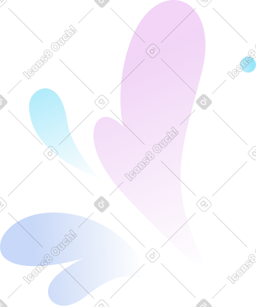 带有冷色滴的装饰组合物 PNG, SVG