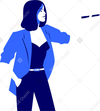 girl with marker in hand Illustration in PNG, SVG