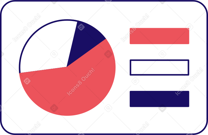 popup window with pie chart and text PNG, SVG