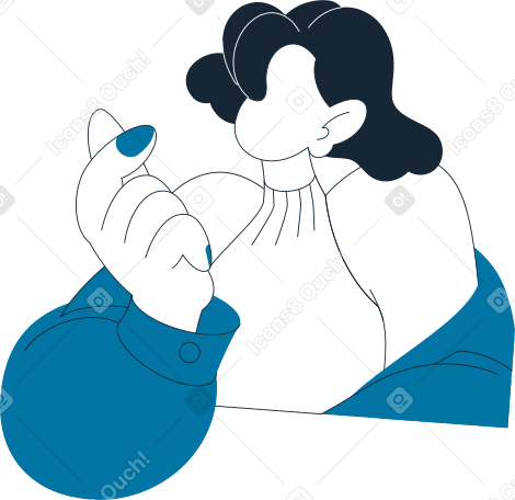 young woman doing the finger heart gesture PNG, SVG