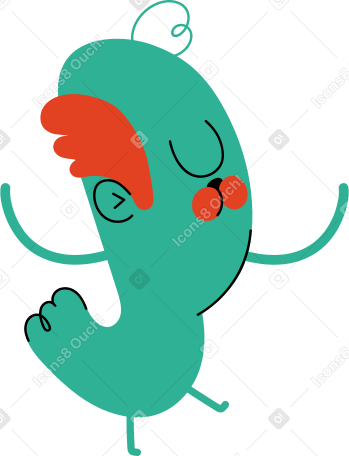 green character is dancing Illustration in PNG, SVG